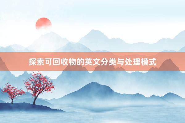 探索可回收物的英文分类与处理模式