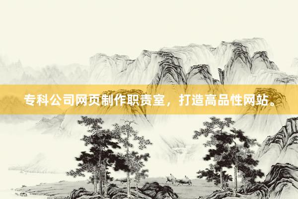 专科公司网页制作职责室，打造高品性网站。
